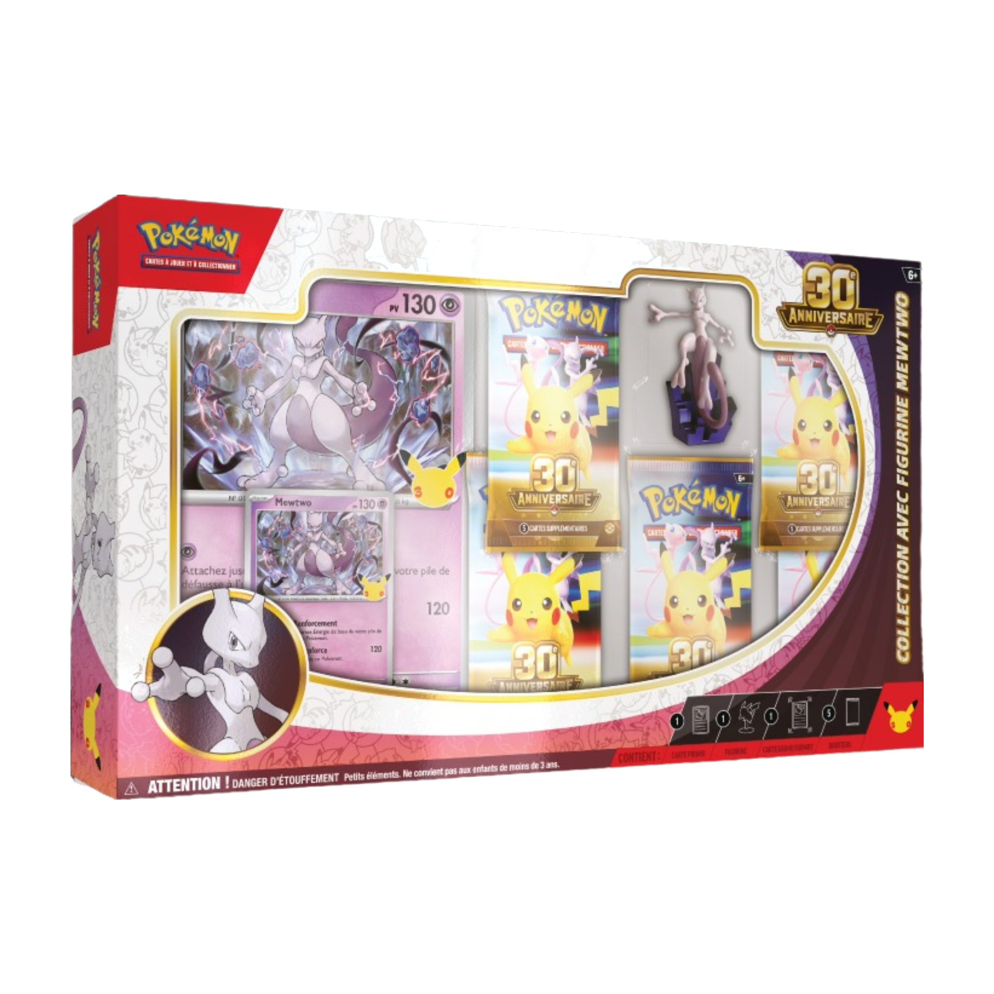 Coffret Collection Figurine Mew & Mewtwo - 30e Anniversaire - Français