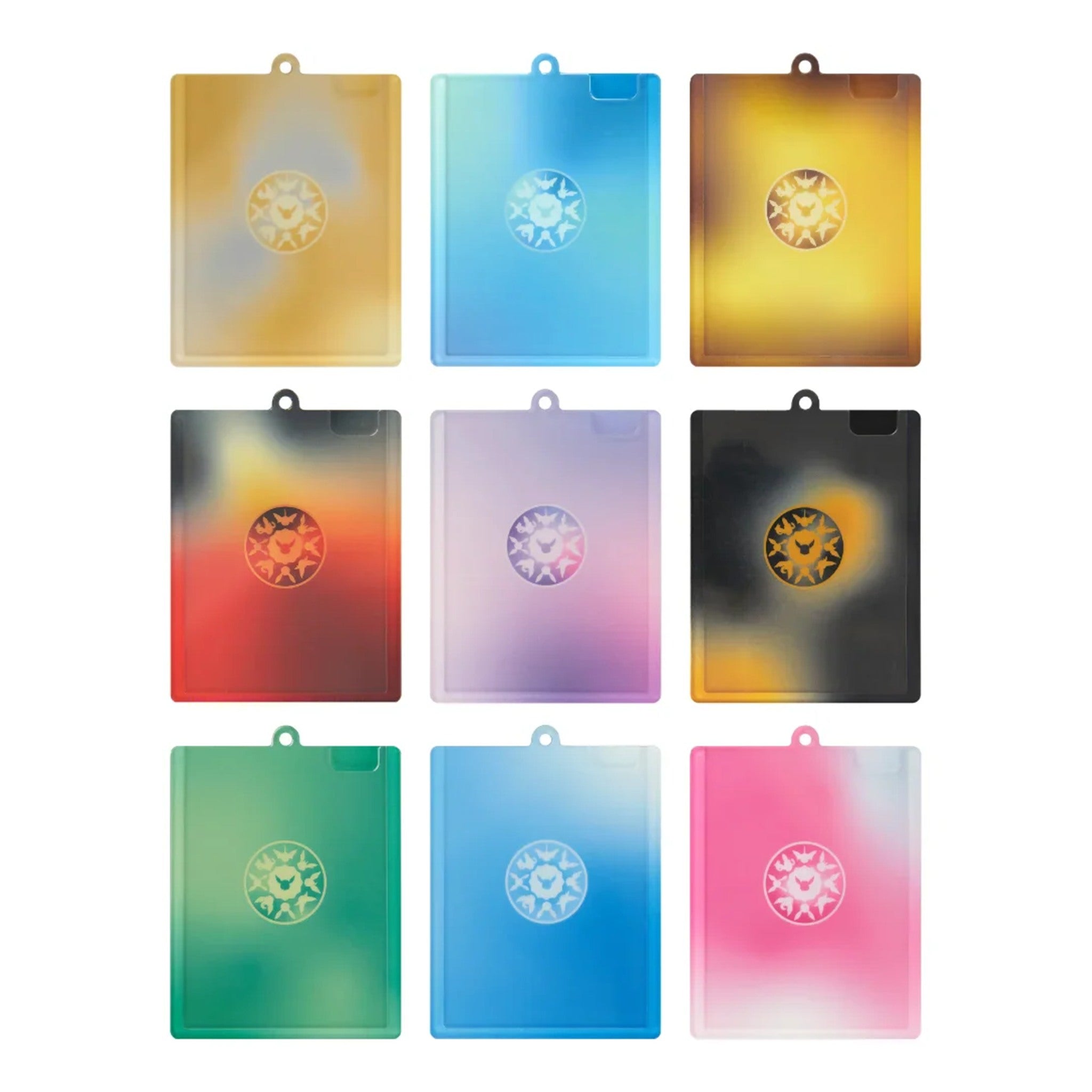 Dos des 9 pendentifs classiques, sable pailleté visible par transparence