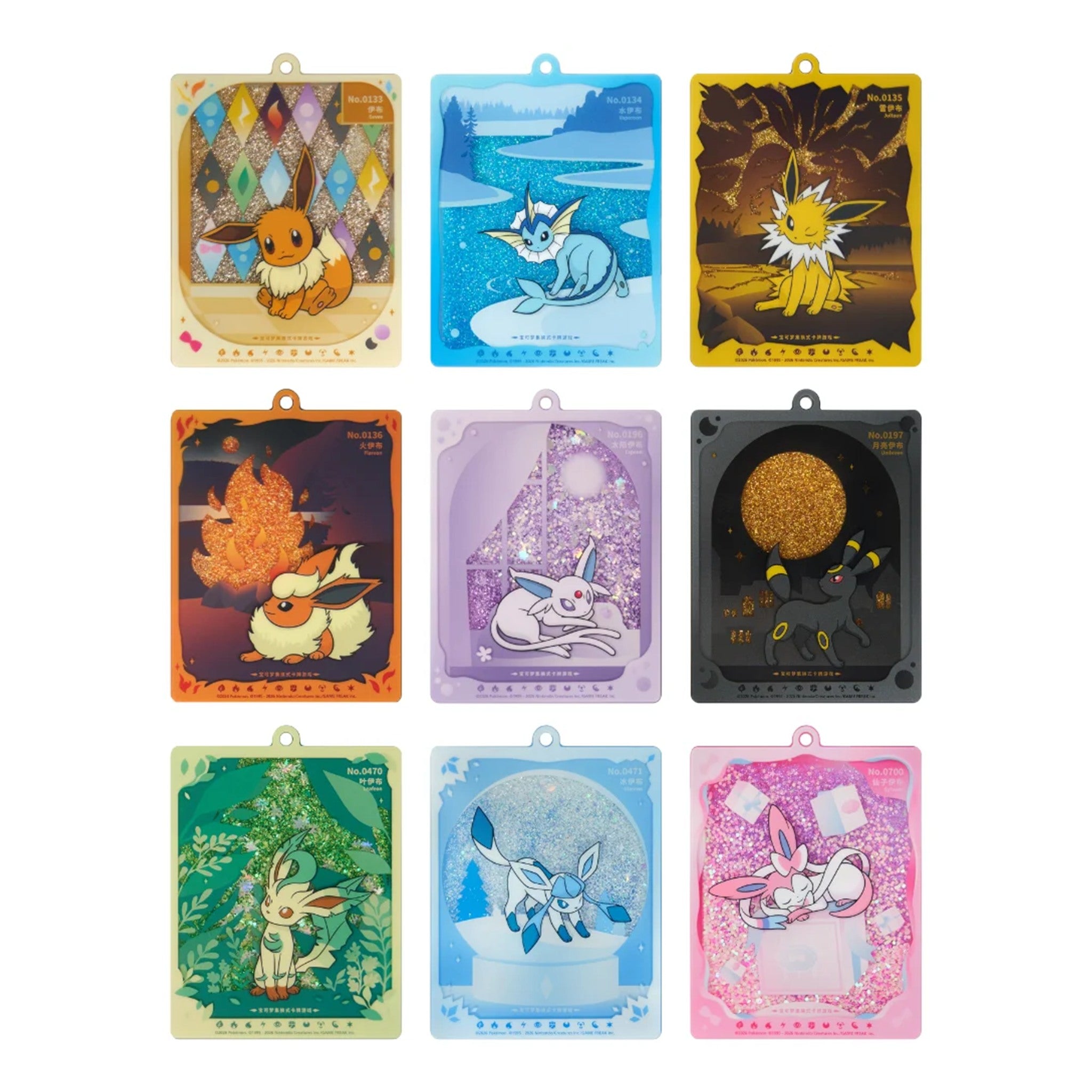 Les 9 pendentifs classiques Évoli et évolutions à sable pailleté
